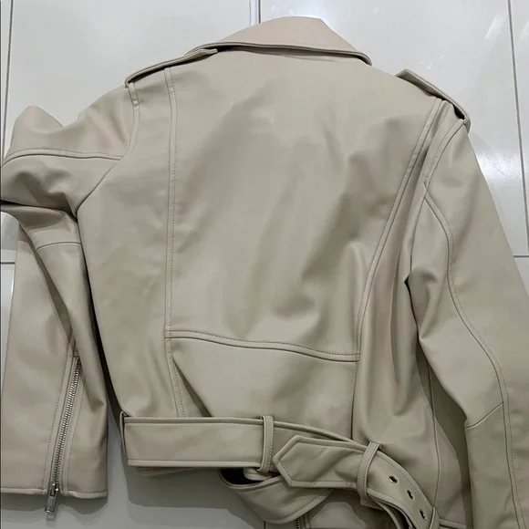 Zara Men's Light Tan Biker Jacket